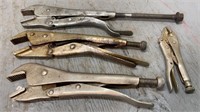 Lot of Adjustable Locking Pliers