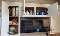 CONTENTS OF UPPER CABINETS, STORAGE, CUPS, GLASSES
