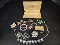 Misc. Jewelry Lot With Sherman Box