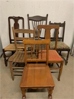 Six Pack Antique Country Chairs