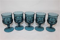 Indiana Glass King's Crown/Thumbprint Aqua Juice