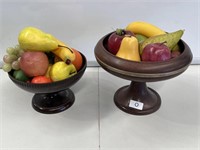 2 x Vintage Bakelite Bowls with Fruit