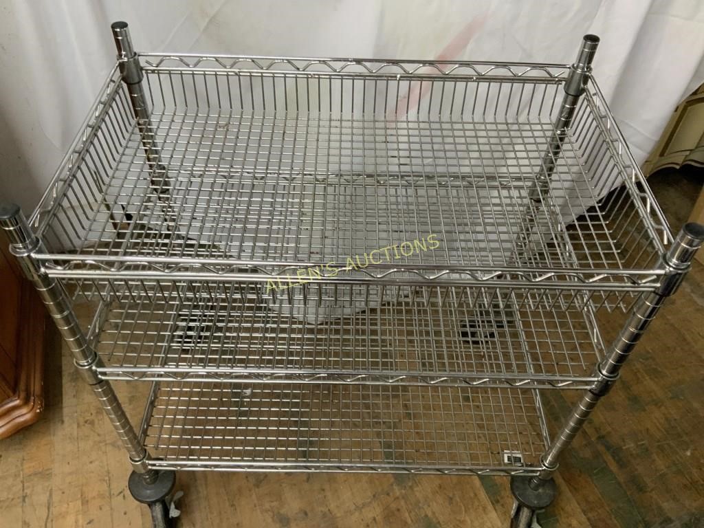 3 SHELF METAL ROLLING CART