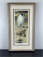 Vintage Framed Print - Capped Heron