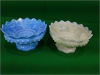 2 Fenton Slag Glass Dishes