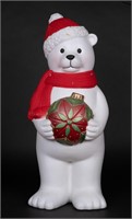 Christmas Blow Mold Polar Bear Santa Sculpture