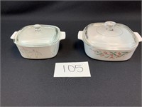2 Unmarked Oven Ware Dishes with Lids