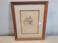 Blue Jay Water Color #Print? Signed MG Loates