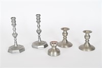 Vintage Web Pewter Weighted Candle Sticks