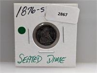 1876-S 90% Silv Seated Dime