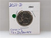 2021-D Crossing the Delaware Quarter