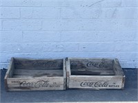 Pair of VINTAGE Drink COCA COLA Wood Case