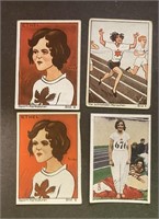 Canadian Olympians: 4 x Antique Tobacco Cards