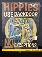 Hippies Metal Sign