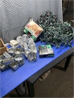 Quantity of floodlights, electrical boxes,