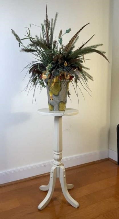 Side Table With Floral Arrangement