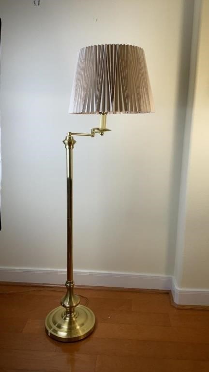 Brass Swing Arm Floor Lamp #1