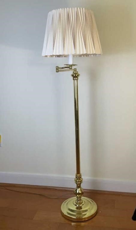 Brass Swing Arm Floor Lamp #2