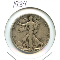 1934 Walking Liberty Silver Half Dollar