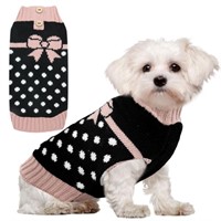 Dog Sweater Bow Knitted Small Dog Pullover Sweater