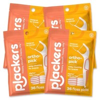 Plackers Orthopick Floss Picks, Unflavored, Design