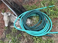 garden hose & concrete horse