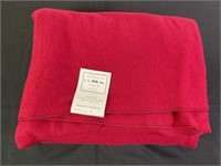 New Old Stock LL Bean Red Wool Blanket