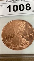 1 ounce liberty copper coin