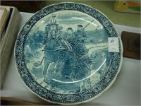 Large blue and white delft charger.