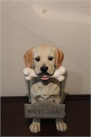 Yellow Lab Welcome Statue
