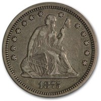 1875 Liberty Seated Quarter