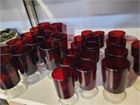 30 pc dark red glass