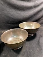 (2) Vintage Sheridan Silver Plated Mixing Bowls