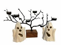 Halloween Tree and Ceramic Ghosts