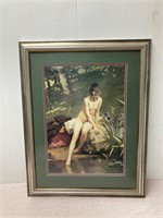 Paul Peel Lady picture. 21.5” x 28” framed.