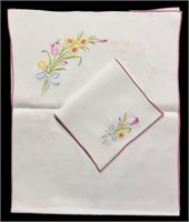Hand-Embroidered Napkin & Runner