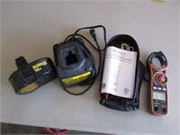 clamp meter & dewalt battery & charger