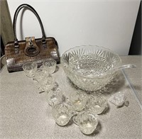 Vintage Punch Bowl and Cups