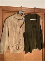Retro Women's Silk Fringe Jacket & Suede Vest