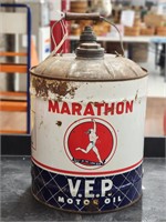 "Marathon" 5GAL VEP Motor Oil Can
