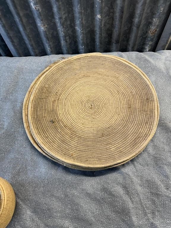 Woven rope placemats and basket