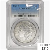 1921-S Morgan Silver Dollar PCGS MS62