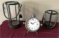 43-NEW TABLE CLOCK AND LANTERNS-$65
