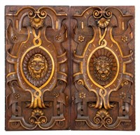 Renaissance Revival Carved Walnut Panels, Pair