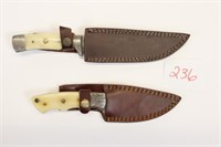 (2) Damascus Style Hunting Knives