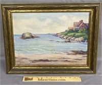 Coastal Beach Scene Oil Painting