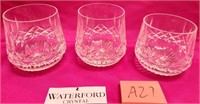 320 - 3 PIECES WATERFORD CRYSTAL GLASSWARE (A21)