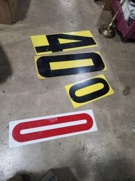 4 service station numbers 33 x 12"  10 1/2 x 20"
