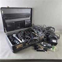 Briefcase of Microphones, Cables & Connectors