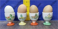 Vintage Egg Cups with Porcelain Eggs